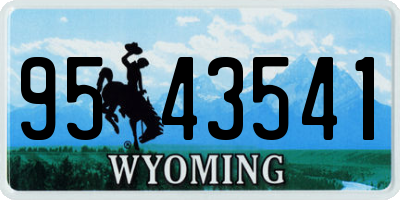 WY license plate 9543541