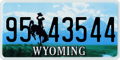 WY license plate 9543544