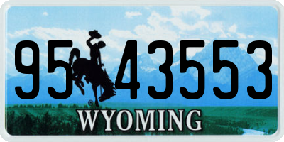 WY license plate 9543553