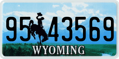 WY license plate 9543569