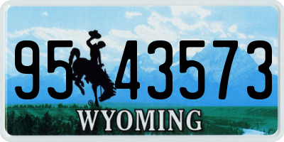 WY license plate 9543573