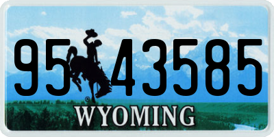 WY license plate 9543585