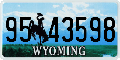 WY license plate 9543598