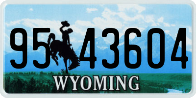 WY license plate 9543604