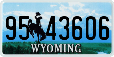 WY license plate 9543606