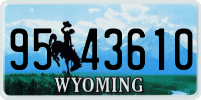 WY license plate 9543610