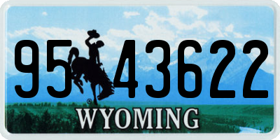 WY license plate 9543622