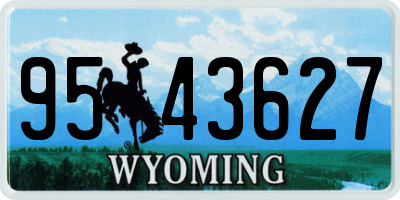 WY license plate 9543627