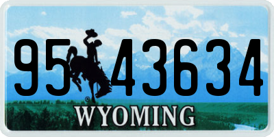 WY license plate 9543634