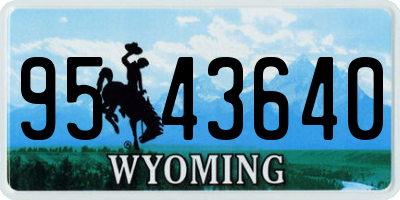 WY license plate 9543640