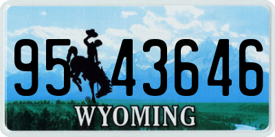 WY license plate 9543646