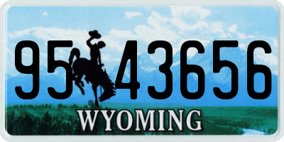 WY license plate 9543656