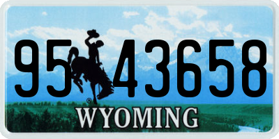WY license plate 9543658