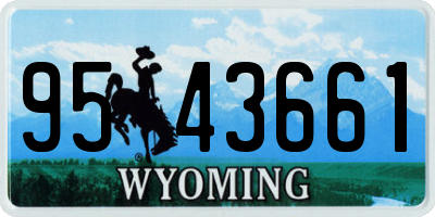 WY license plate 9543661