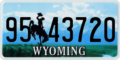 WY license plate 9543720