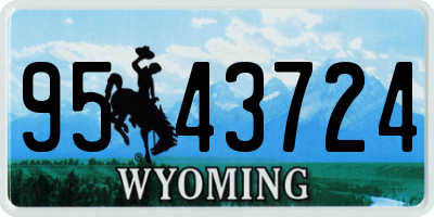 WY license plate 9543724
