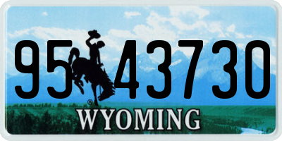 WY license plate 9543730