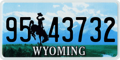 WY license plate 9543732