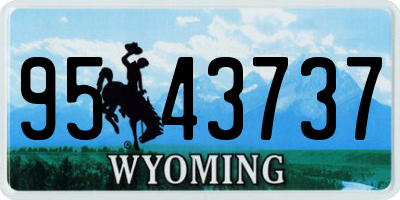 WY license plate 9543737