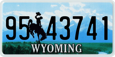 WY license plate 9543741