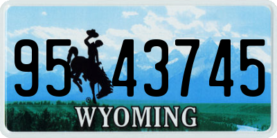 WY license plate 9543745