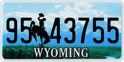 WY license plate 9543755