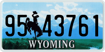 WY license plate 9543761