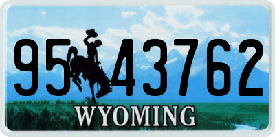 WY license plate 9543762
