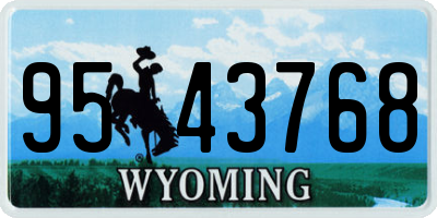 WY license plate 9543768