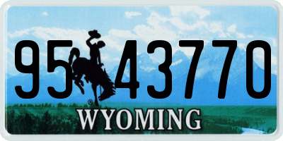 WY license plate 9543770