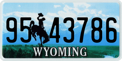 WY license plate 9543786
