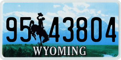 WY license plate 9543804