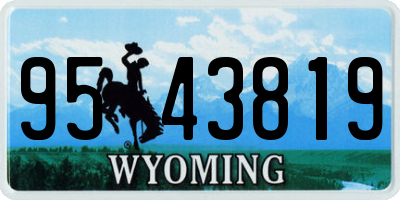 WY license plate 9543819