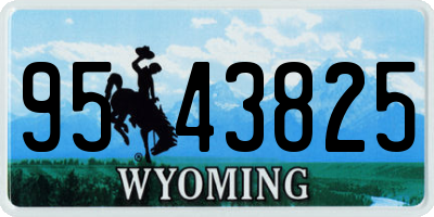 WY license plate 9543825