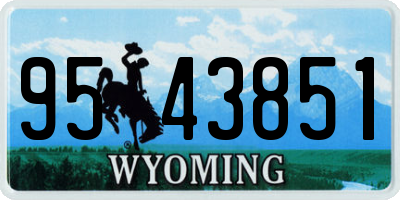 WY license plate 9543851