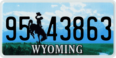 WY license plate 9543863