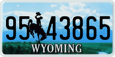 WY license plate 9543865