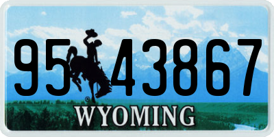 WY license plate 9543867
