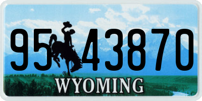 WY license plate 9543870