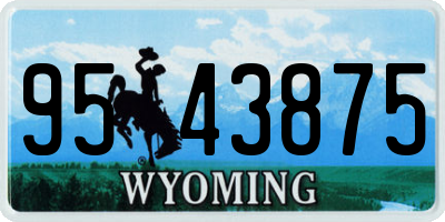 WY license plate 9543875