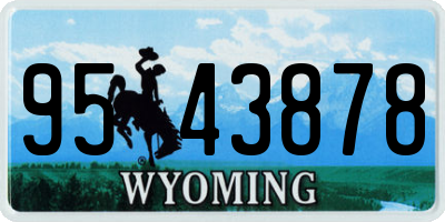 WY license plate 9543878
