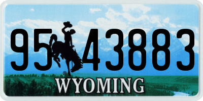 WY license plate 9543883