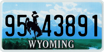 WY license plate 9543891