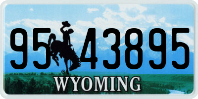 WY license plate 9543895