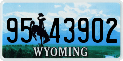 WY license plate 9543902