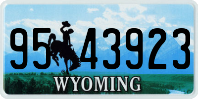WY license plate 9543923