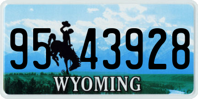 WY license plate 9543928