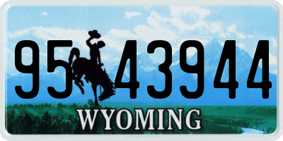 WY license plate 9543944