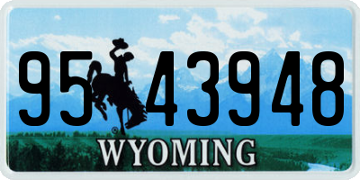 WY license plate 9543948