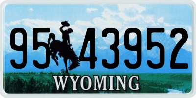 WY license plate 9543952